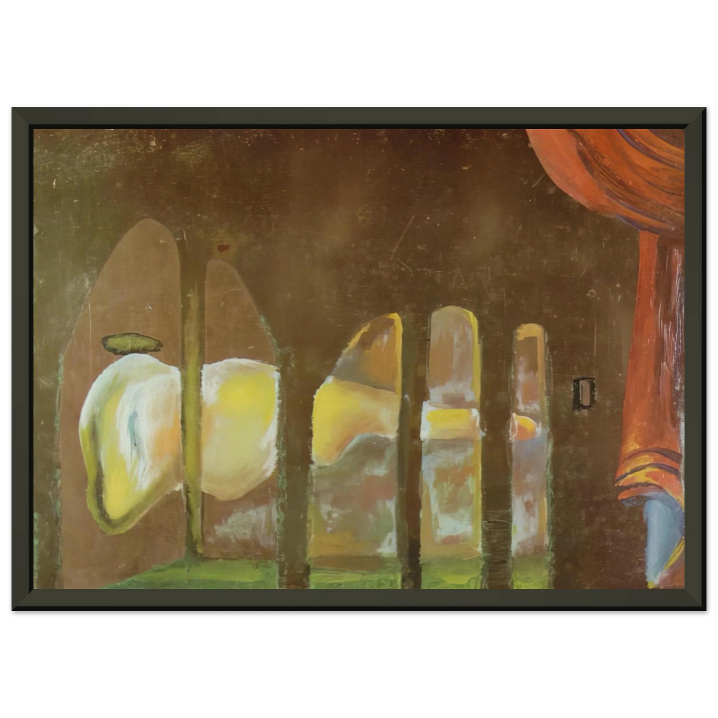Salvador Dali  GREAT TAPEWORM MASTURBATOR APPEARS BEHIND ARCADES Framed Art Print  - Aluminum Frame - 70x100 cm / 28x40 inches