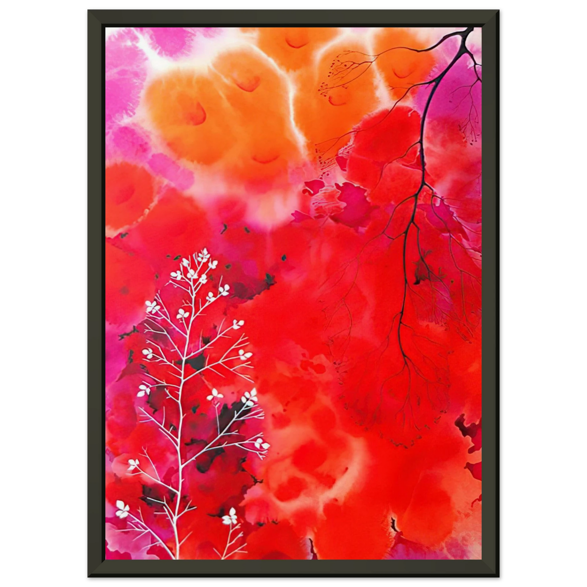 Eyvind Earle  Flower Fantasy Framed Art Print  - Aluminum Frame - 70x100 cm / 28x40 inches