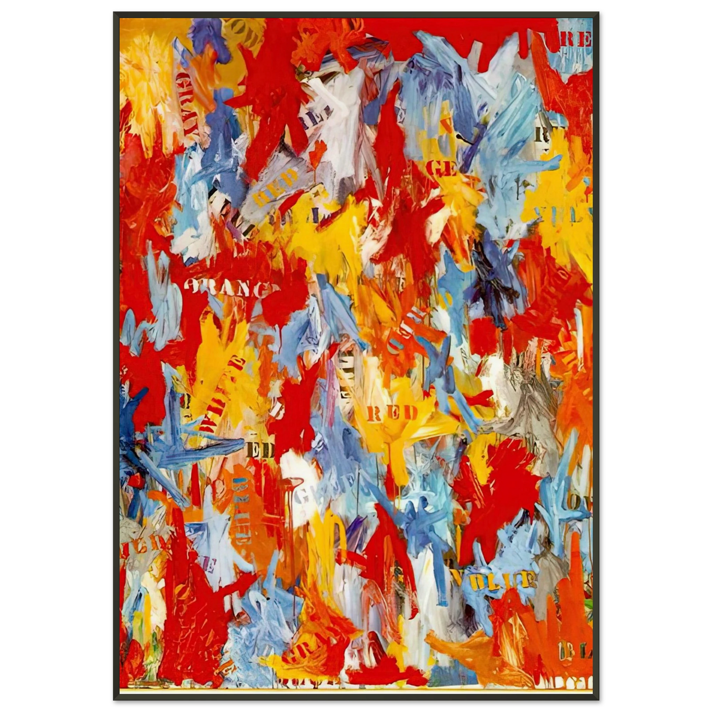 Jasper Johns  FALSE START 1959 Framed Art Print  - Aluminum Frame - 21x29.7 cm / 8x12"