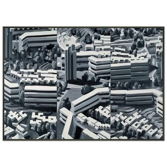 Gerhard Richter  TOWNSCAPE TR 1969 Framed Art Print  - Aluminum Frame - 21x29.7 cm / 8x12"