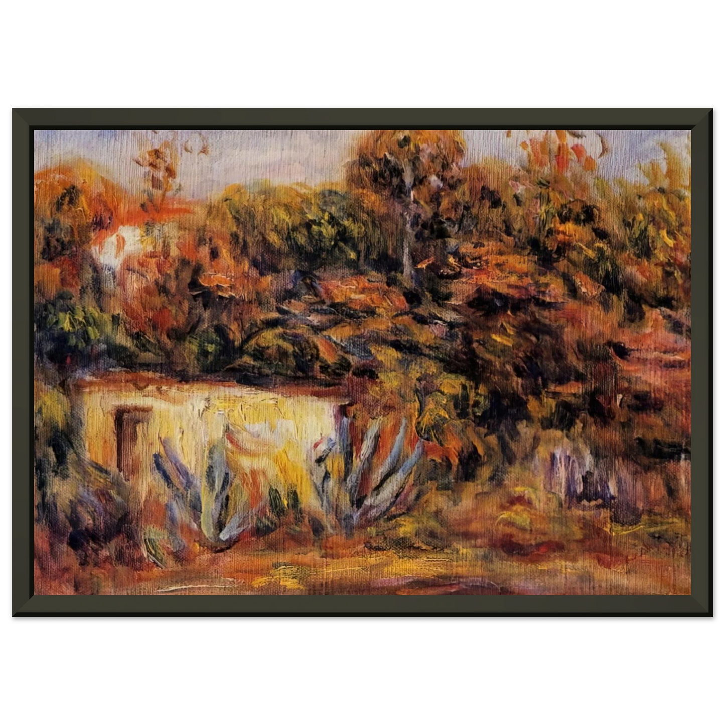 PierreAuguste Renoir  Cabin with Aloe Plants Framed Art Print  - Aluminum Frame - 60x80 cm / 24x32 inches
