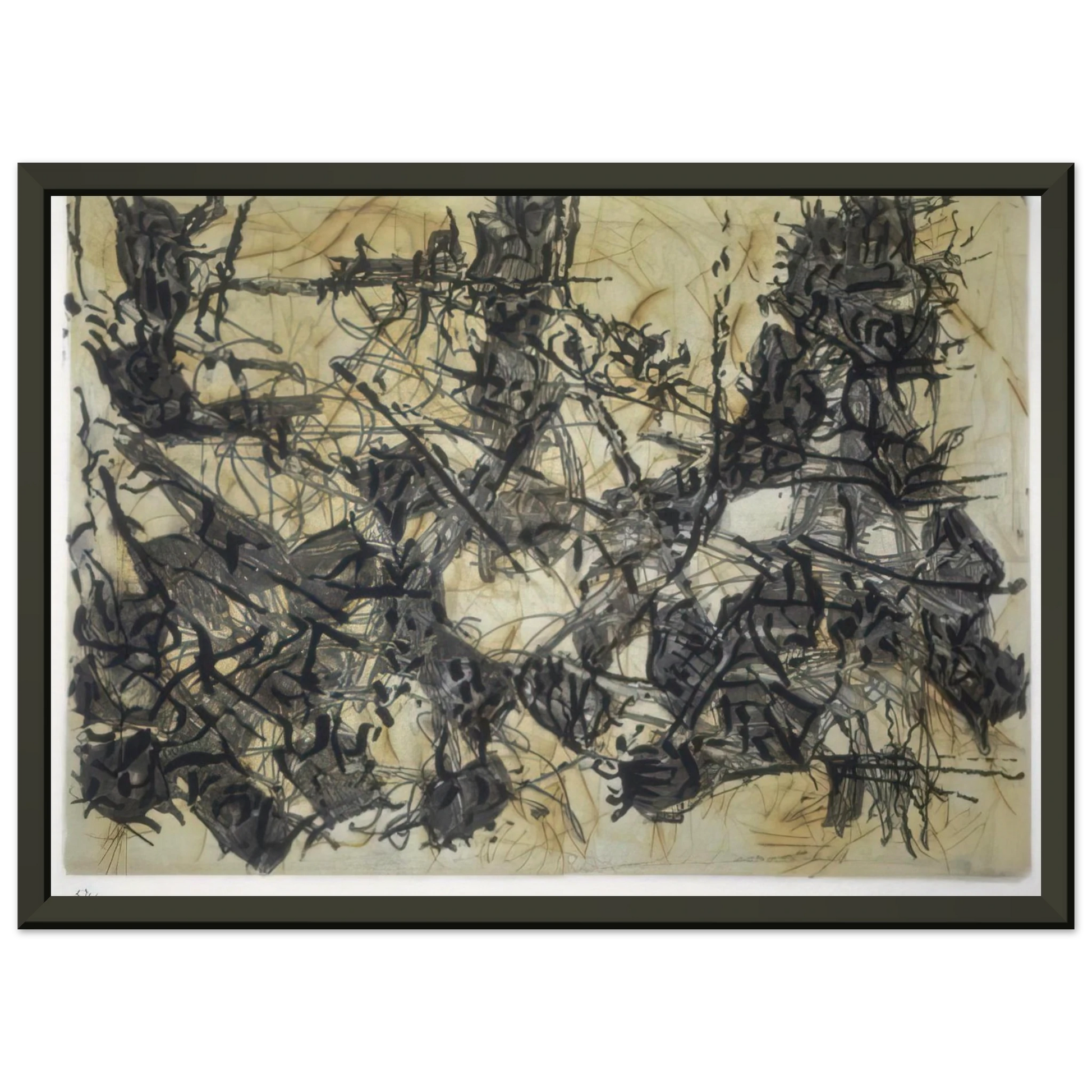 JeanPaul Riopelle  Constructions chimeriques Framed Art Print  - Aluminum Frame - 70x100 cm / 28x40 inches