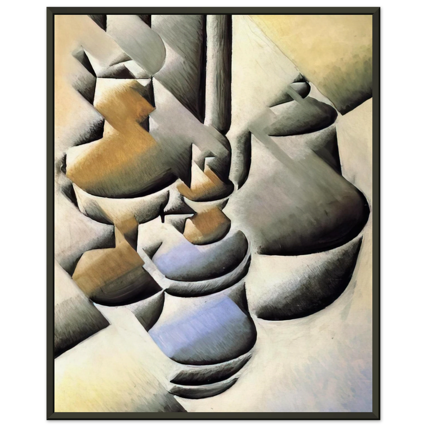 Juan Gris  STILL LIFE WITH OIL LAMP 1912 Framed Art Print  - Aluminum Frame - 60x80 cm / 24x32 inches