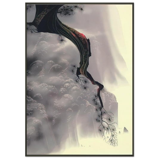 Eyvind Earle  Through the Fog Framed Art Print  - Aluminum Frame - 21x29.7 cm / 8x12"