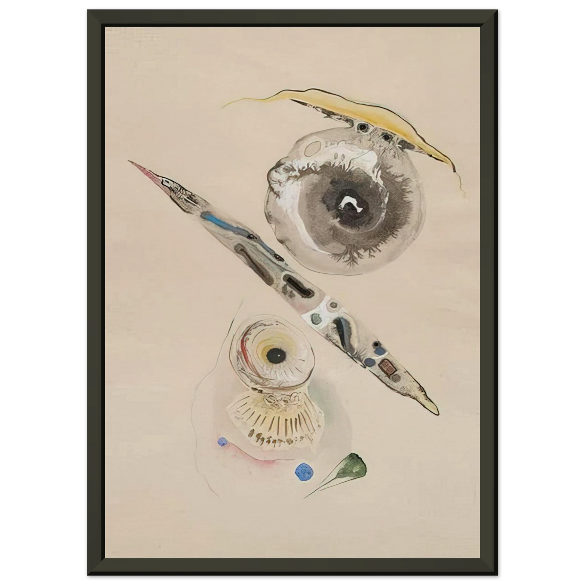 Rudolf Bauer  UNTITLED Framed Art Print  - Aluminum Frame - 40x50 cm / 16x20 inches