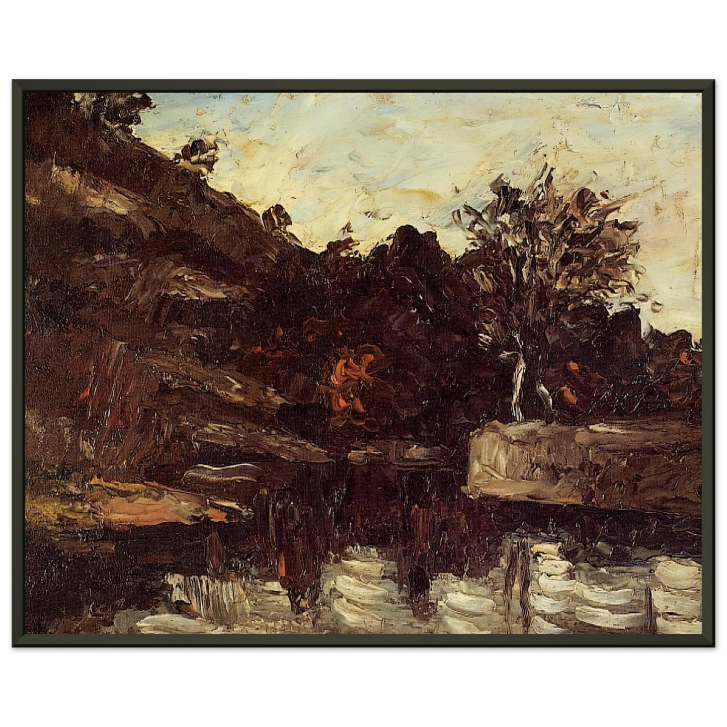 Paul Cezanne  Bend in the River Framed Art Print  - Aluminum Frame - 40x50 cm / 16x20 inches