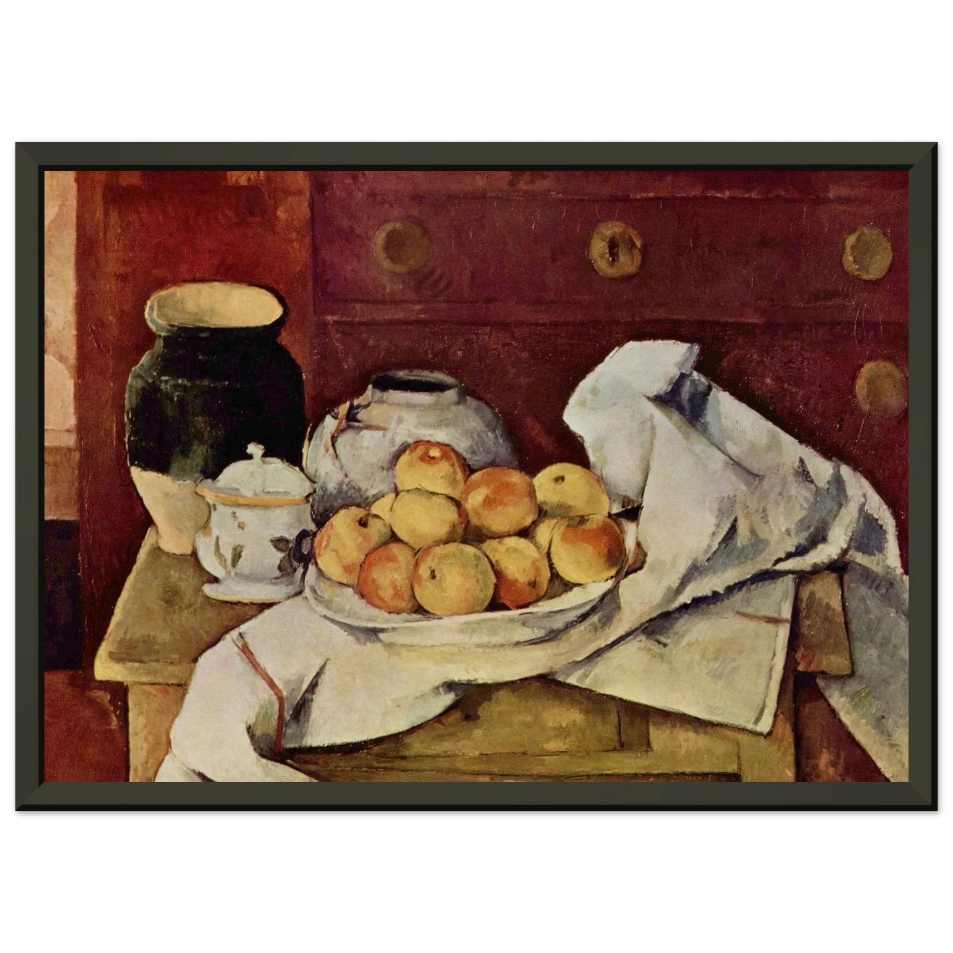 Paul Cezanne  Still Life with a Chest of Drawers Framed Art Print  - Aluminum Frame - 40x50 cm / 16x20 inches
