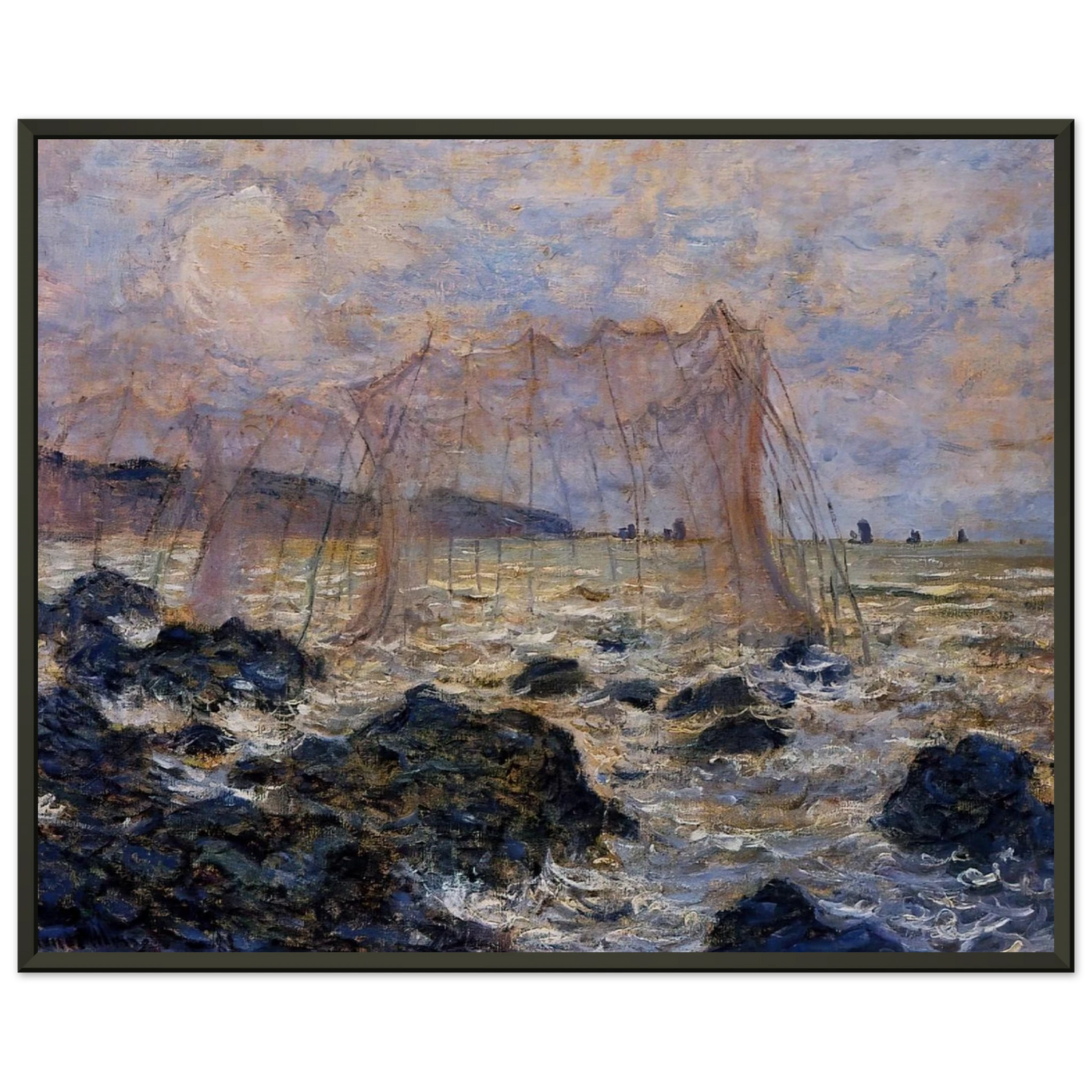 claude monet  The Nets Framed Art Print  - Aluminum Frame - 60x80 cm / 24x32 inches