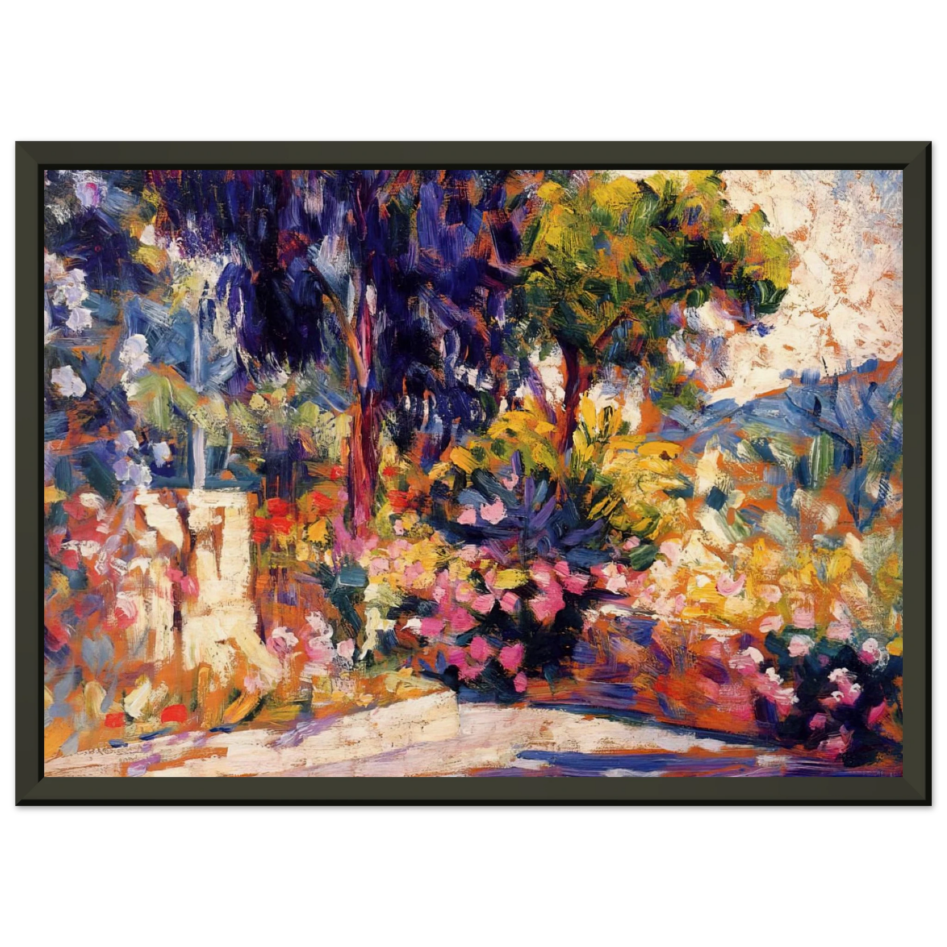 HenriEdmond Cross  The Flowered Terrace Framed Art Print  - Aluminum Frame - 60x80 cm / 24x32 inches