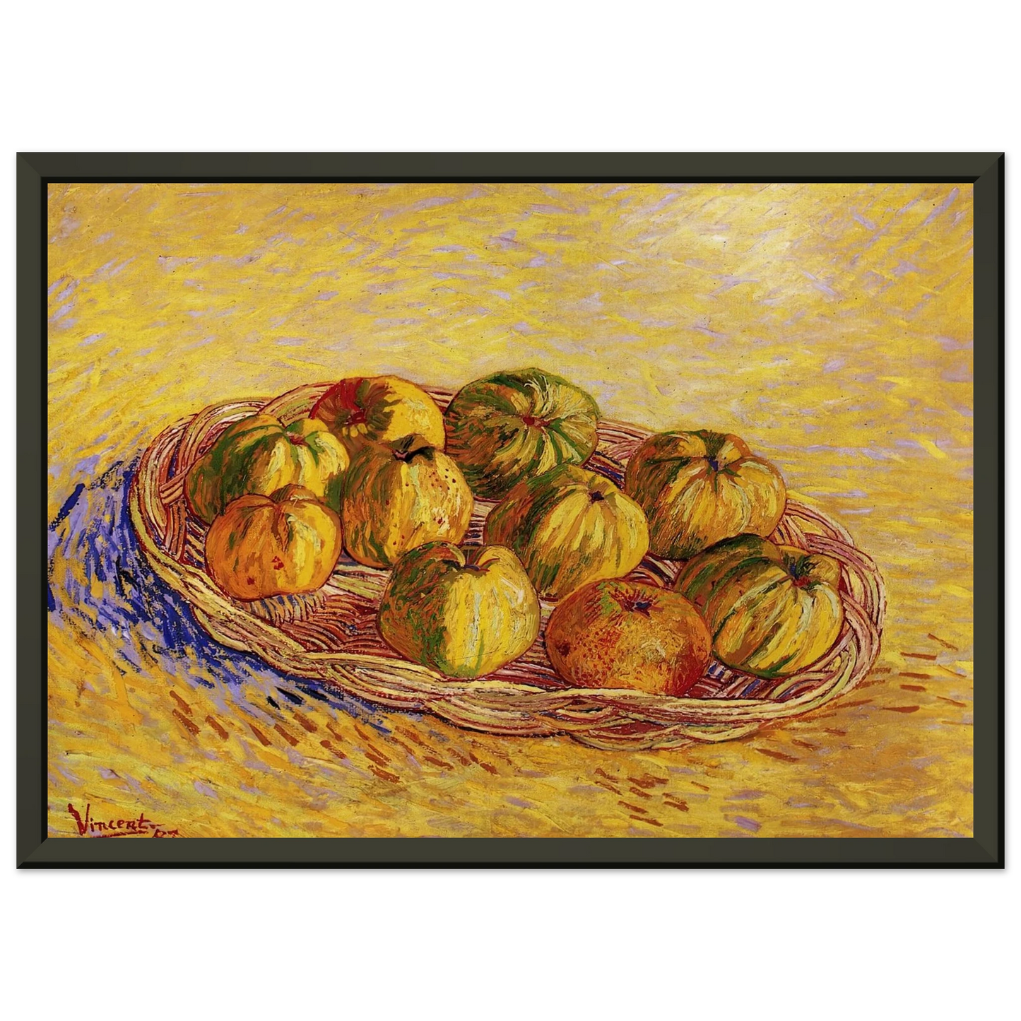 Vincent van Gogh  Still Life with Basket of Apples Framed Art Print  - Aluminum Frame - 40x50 cm / 16x20 inches