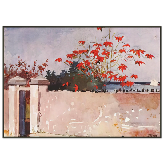 Winslow Homer  A WALL NASSAU Framed Art Print  - Aluminum Frame - 21x29.7 cm / 8x12"