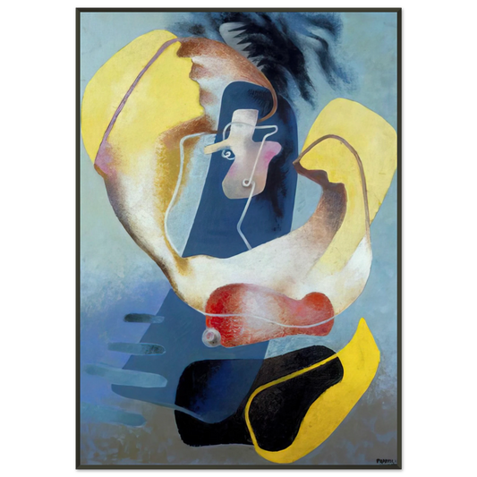 Enrico Prampolini  FIGURA NELLO SPAZIO I 1937 Framed Art Print  - Aluminum Frame - 21x29.7 cm / 8x12"