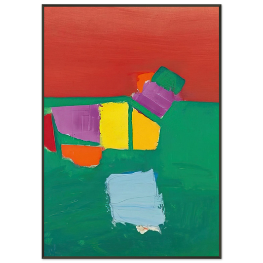 Nicolas de Stael  Les Martigues Composition  1954 Framed Art Print  - Aluminum Frame - 21x29.7 cm / 8x12"