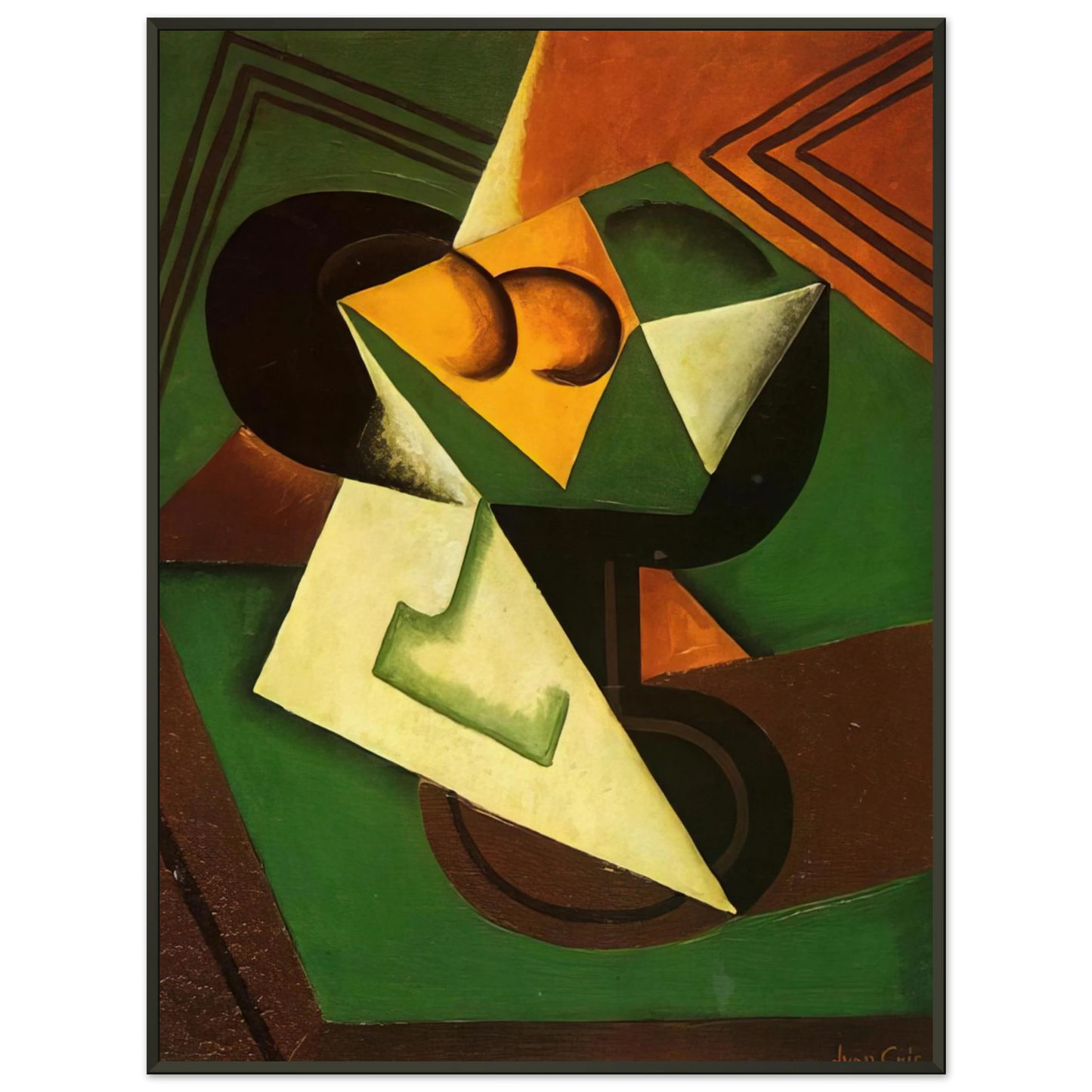 Juan Gris  FRUIT BOWL AND FRUIT Framed Art Print  - Aluminum Frame - 70x100 cm / 28x40 inches