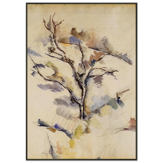 Paul Cezanne  The Oak Framed Art Print  - Aluminum Frame - 21x29.7 cm / 8x12"