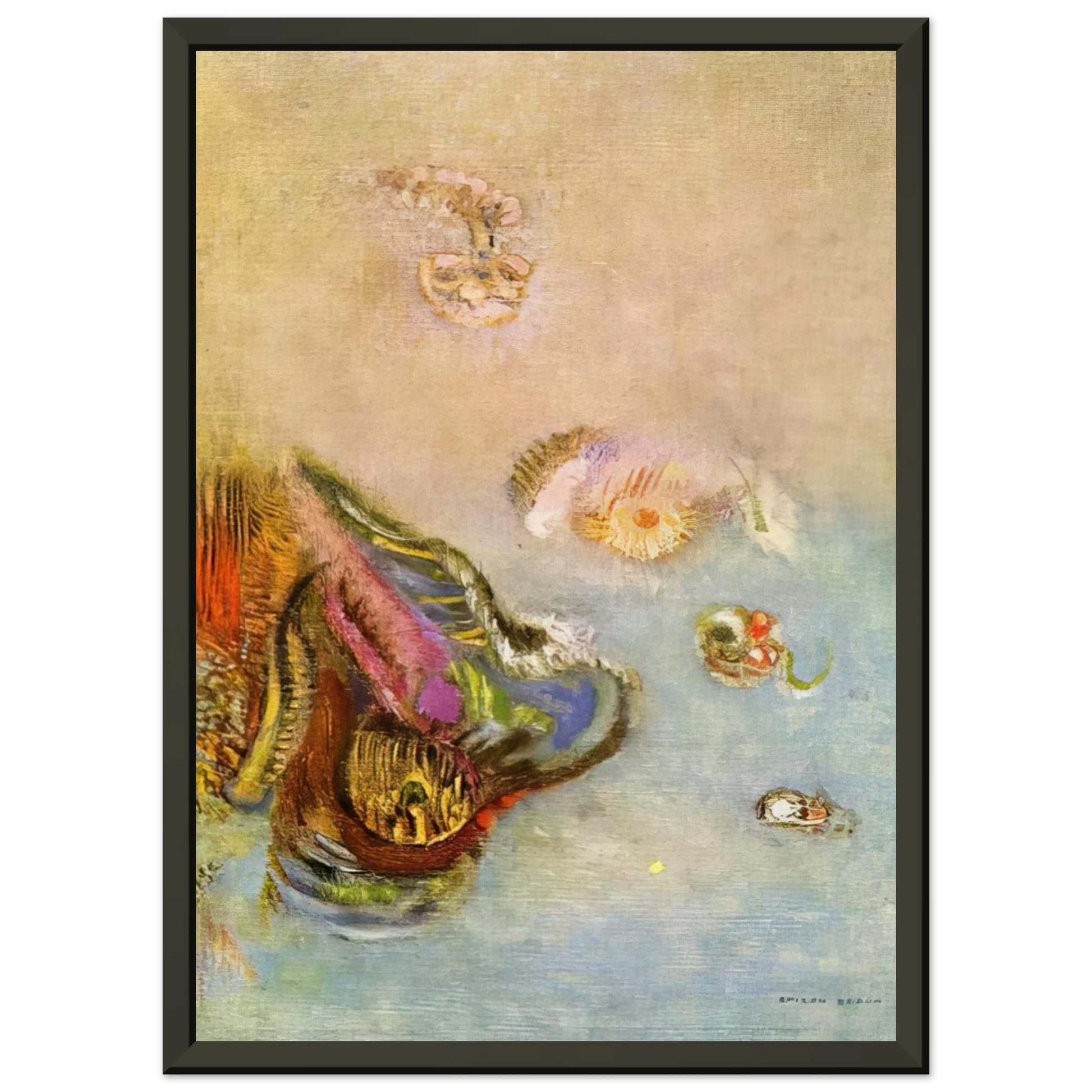 Odilon Redon  ANIMALS OF THE SEA 1910 Framed Art Print  - Aluminum Frame - 60x80 cm / 24x32 inches