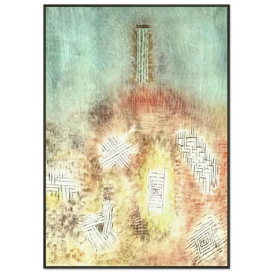 Paul Klee  THE COLUMN 1926 Framed Art Print  - Aluminum Frame - 21x29.7 cm / 8x12"