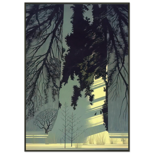 Eyvind Earle  Snow White Framed Art Print  - Aluminum Frame - 21x29.7 cm / 8x12"