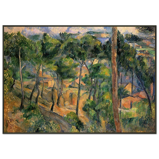 Paul Cezanne  LEstaque View Through The Pines Framed Art Print  - Aluminum Frame - 21x29.7 cm / 8x12"