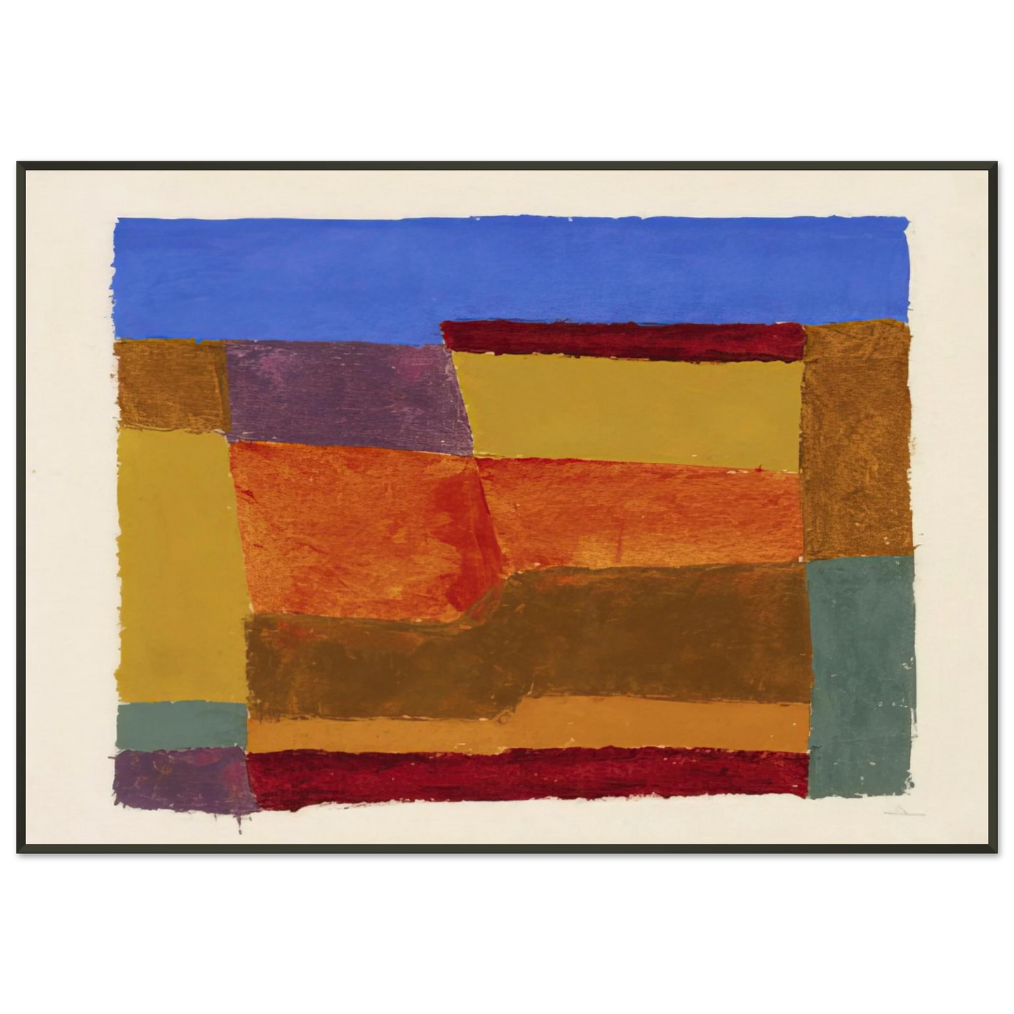 Josef Albers  STUDY FOR LAYERED 1940 Framed Art Print  - Aluminum Frame - 21x29.7 cm / 8x12"