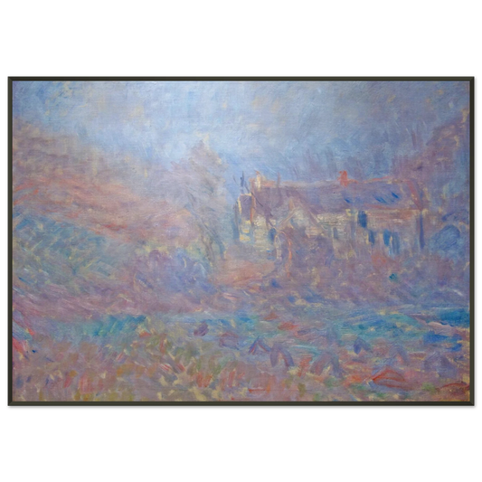 claude monet  Houses at Falaise in the Fog Framed Art Print  - Aluminum Frame - 21x29.7 cm / 8x12"