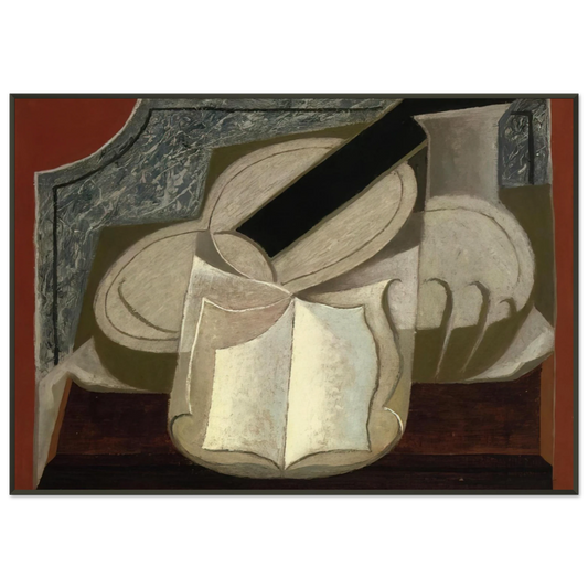 Juan Gris  BOOK AND GUITAR 1925 Framed Art Print  - Aluminum Frame - 21x29.7 cm / 8x12"