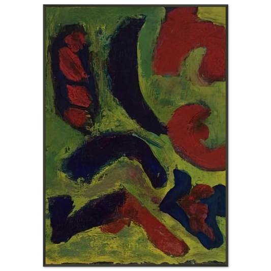 Barnett Newman  Abstract Composition in Green and Red Framed Art Print  - Aluminum Frame - 21x29.7 cm / 8x12"