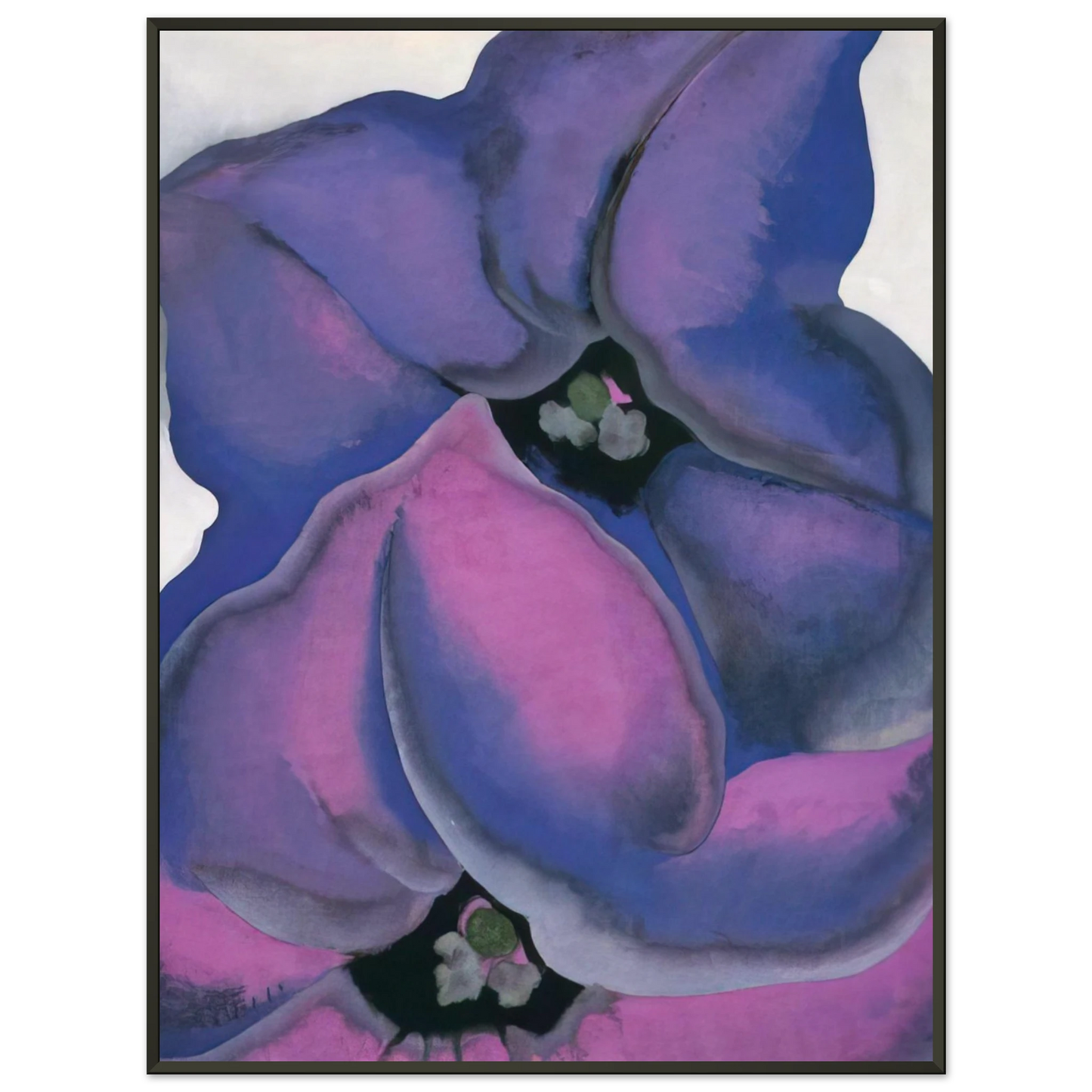 Georgia OKeeffe  Purple Petunias Framed Art Print  - Aluminum Frame - 40x50 cm / 16x20 inches