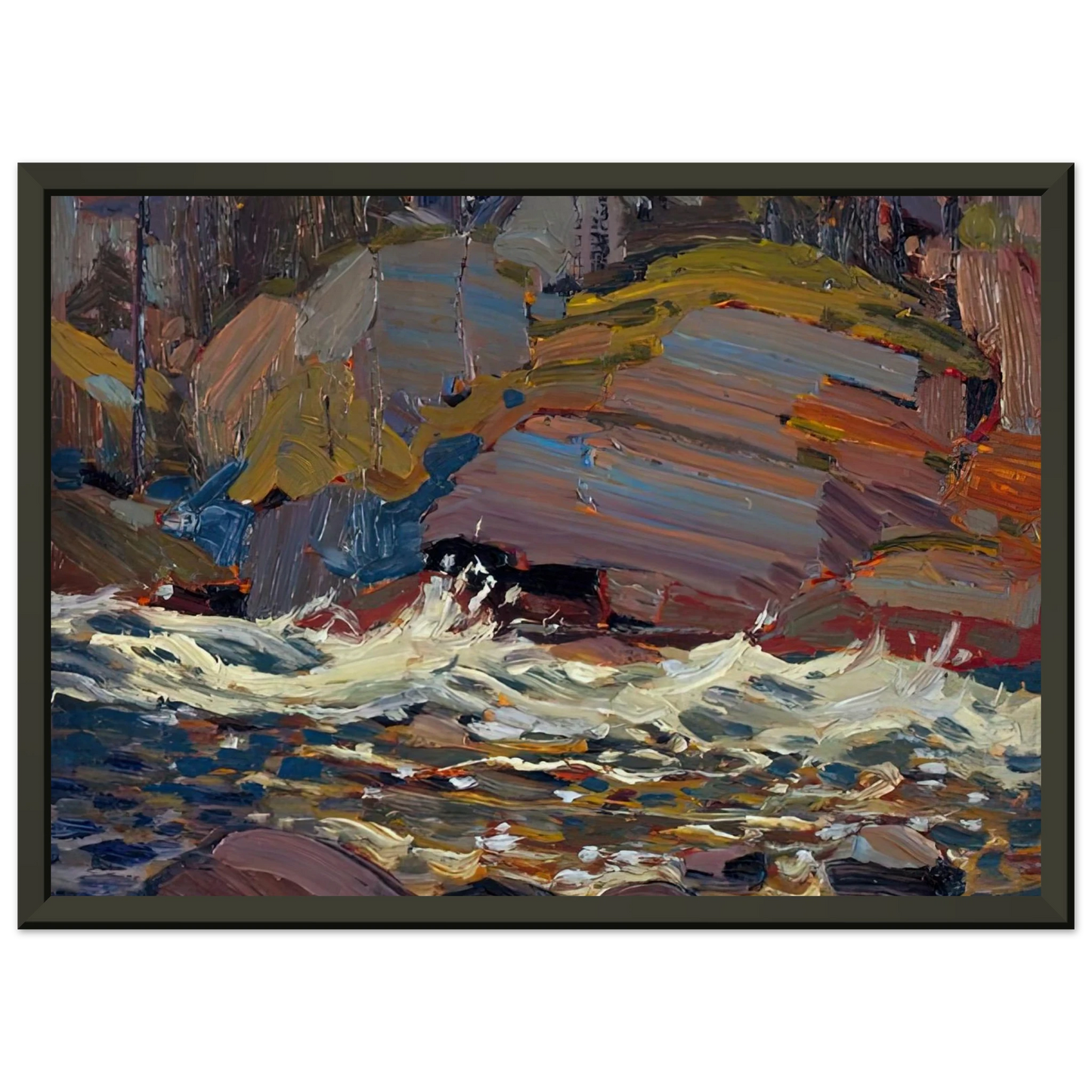 Tom Thomson  SWIFT WATER 1916 Framed Art Print  - Aluminum Frame - 70x100 cm / 28x40 inches