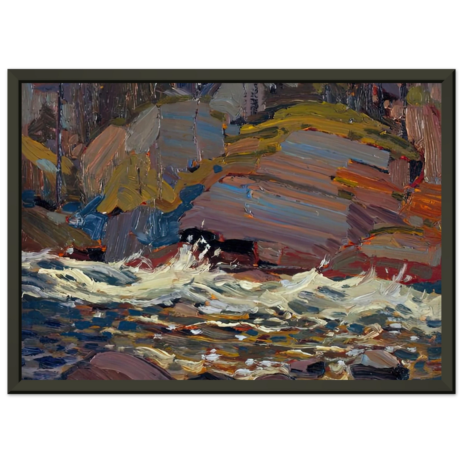 Tom Thomson  SWIFT WATER 1916 Framed Art Print  - Aluminum Frame - 70x100 cm / 28x40 inches