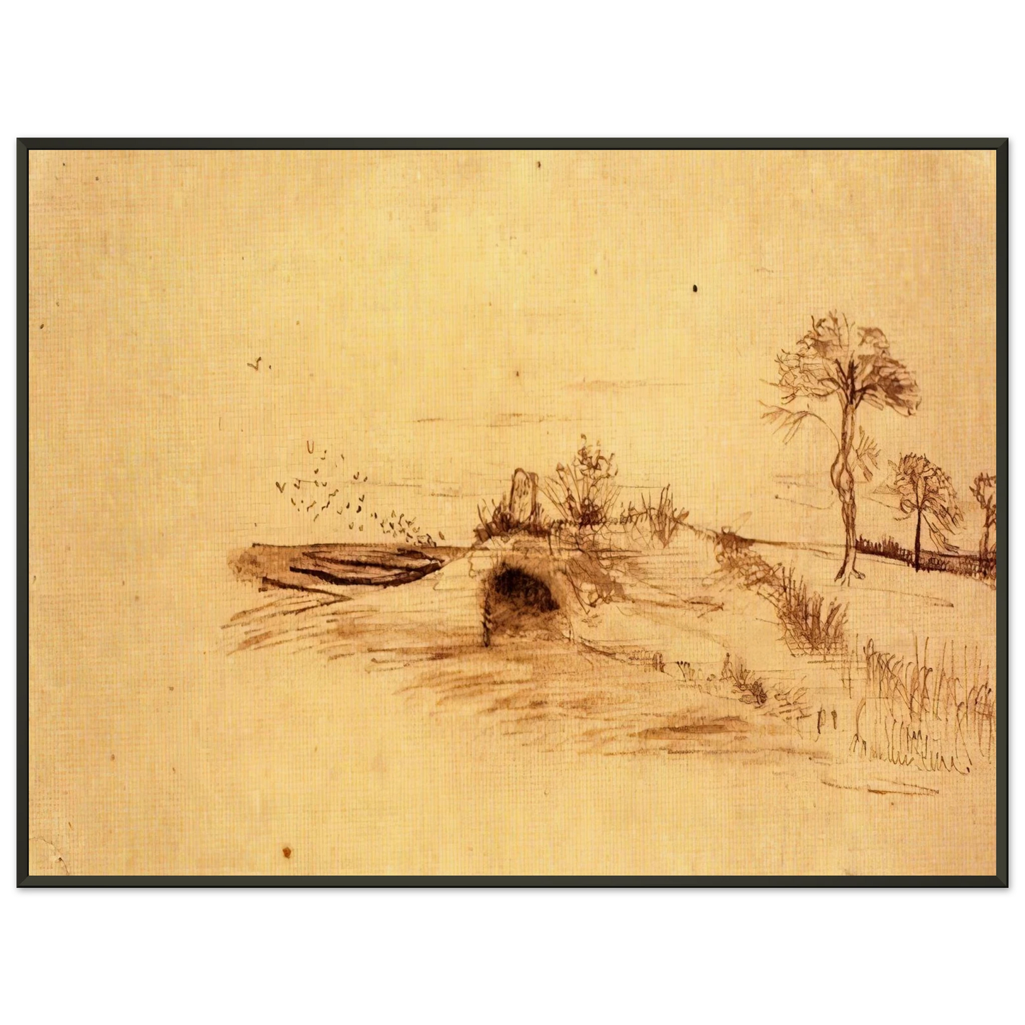 Vincent van Gogh  The Cave of Machpelah Framed Art Print  - Aluminum Frame - 40x50 cm / 16x20 inches