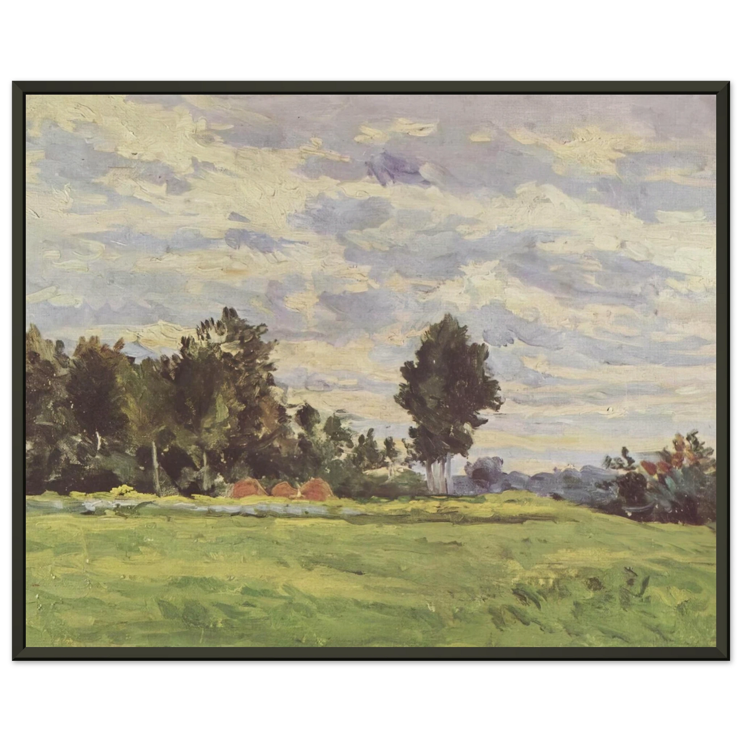 Paul Cezanne  Landscape in the Ile de France Framed Art Print  - Aluminum Frame - 40x50 cm / 16x20 inches