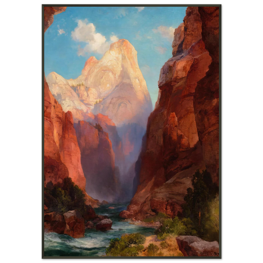 Thomas Moran  The Rio Virgin Southern Utah Framed Art Print  - Aluminum Frame - 21x29.7 cm / 8x12"