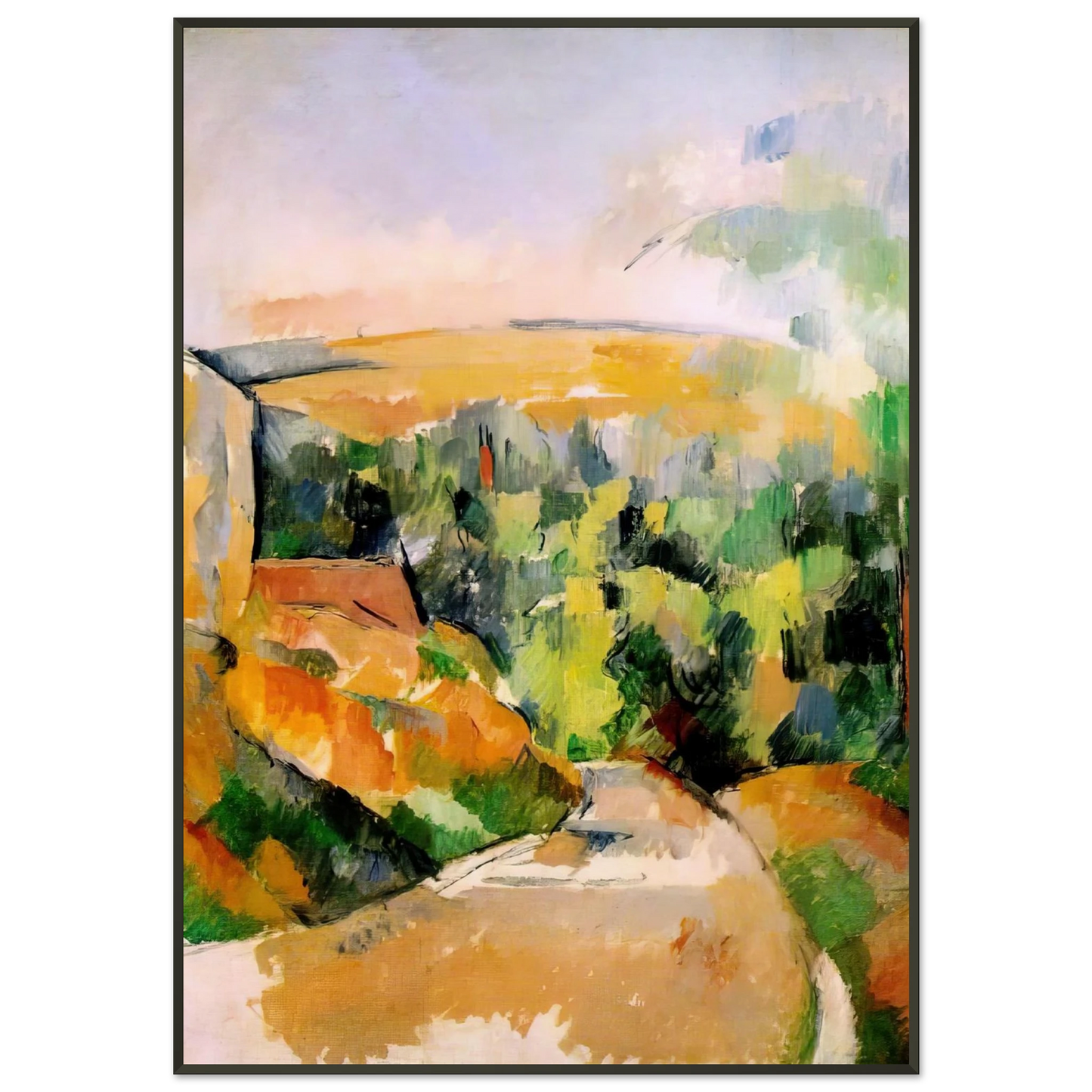 Paul Cezanne  The Bend in the road Framed Art Print  - Aluminum Frame - 21x29.7 cm / 8x12"