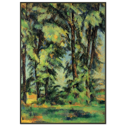 Paul Cezanne  Large Trees at Jas de Bouffan Framed Art Print  - Aluminum Frame - 21x29.7 cm / 8x12"