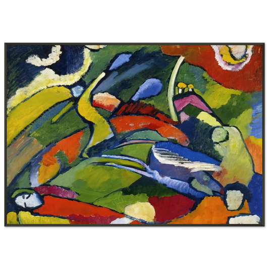 Wassily Kandinsky  TWO RIDERS AND RECLINING FIGURE Framed Art Print  - Aluminum Frame - 21x29.7 cm / 8x12"