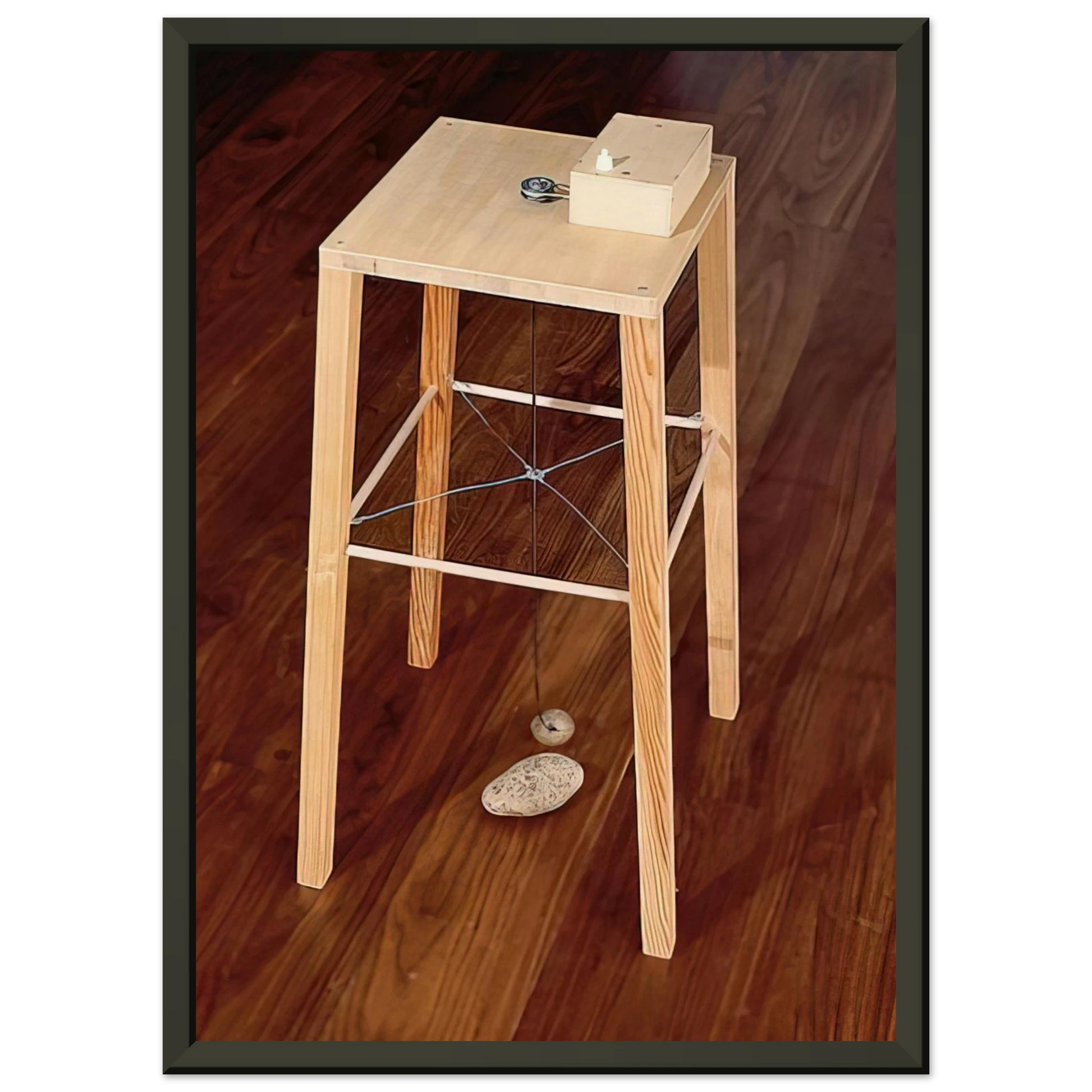 Sigmar Polke  APPARATUS WHEREBY ONE POTATO CAN ORBIT ANOTHER 1969 Framed Art Print  - Aluminum Frame - 70x100 cm / 28x40 inches