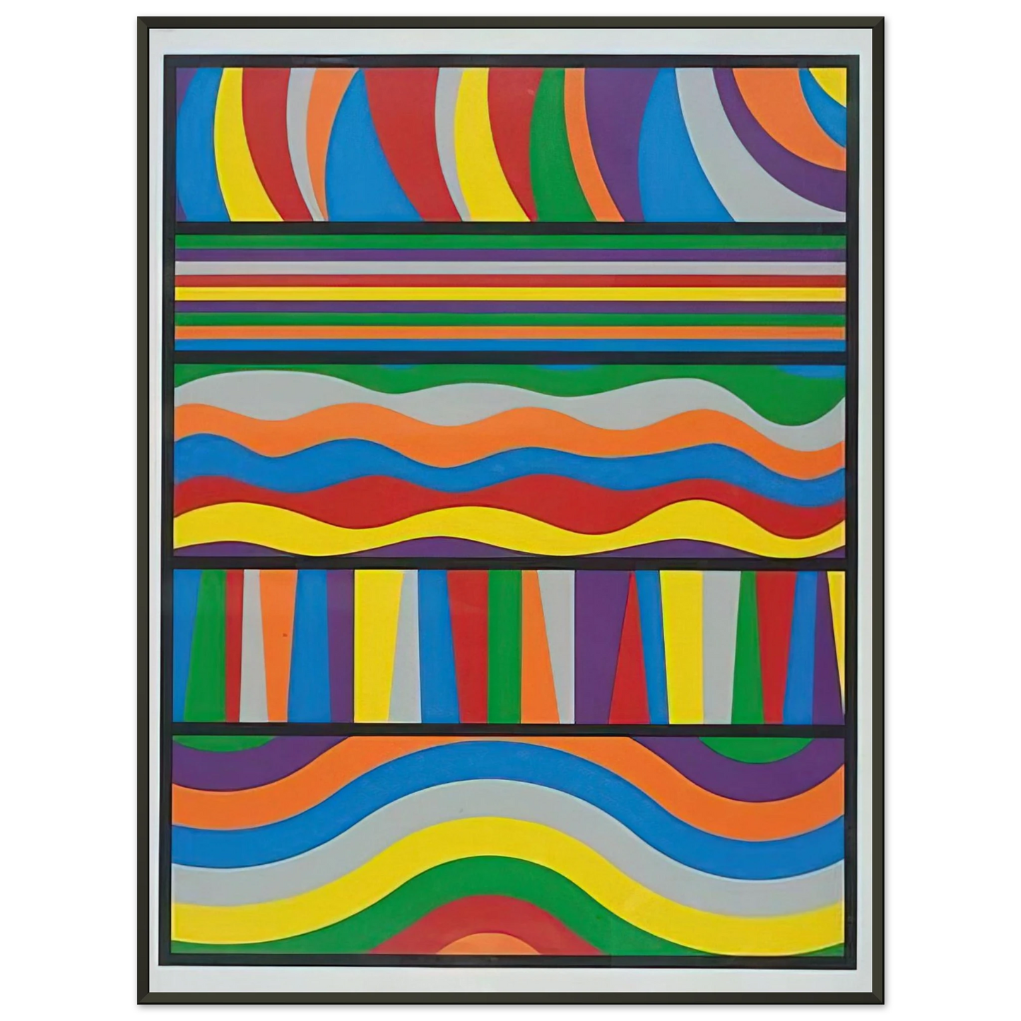 Sol LeWitt  Linear Composition Framed Art Print  - Aluminum Frame - 60x80 cm / 24x32 inches