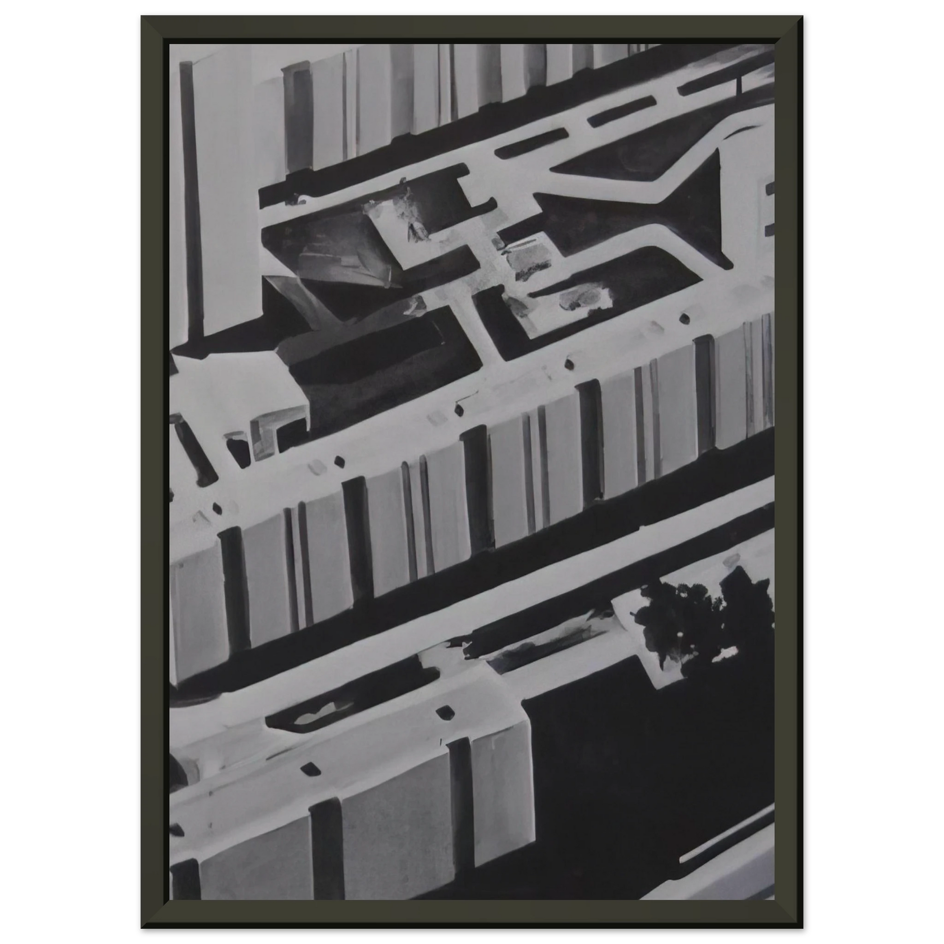 Gerhard Richter  TOWNSCAPE SL 1969 0 Framed Art Print  - Aluminum Frame - 60x80 cm / 24x32 inches