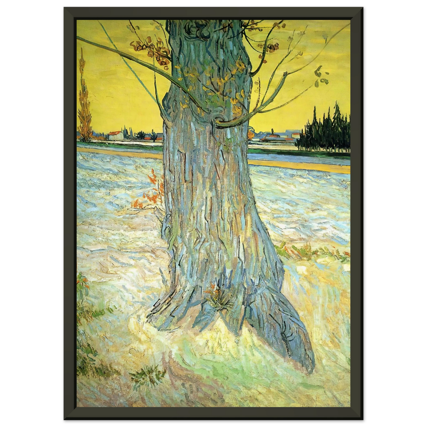 Vincent van Gogh  Trunk of an Old Yew Tree Framed Art Print  - Aluminum Frame - 70x100 cm / 28x40 inches
