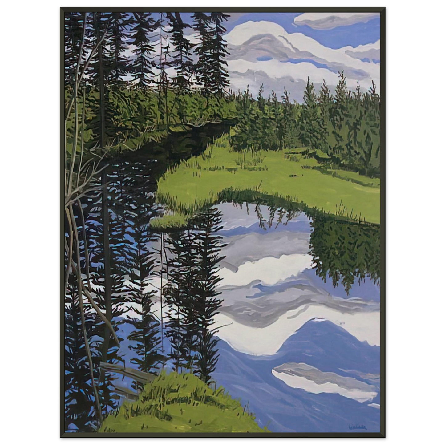 Neil Welliver  Illusory Flowage  1996 Framed Art Print  - Aluminum Frame - 70x100 cm / 28x40 inches