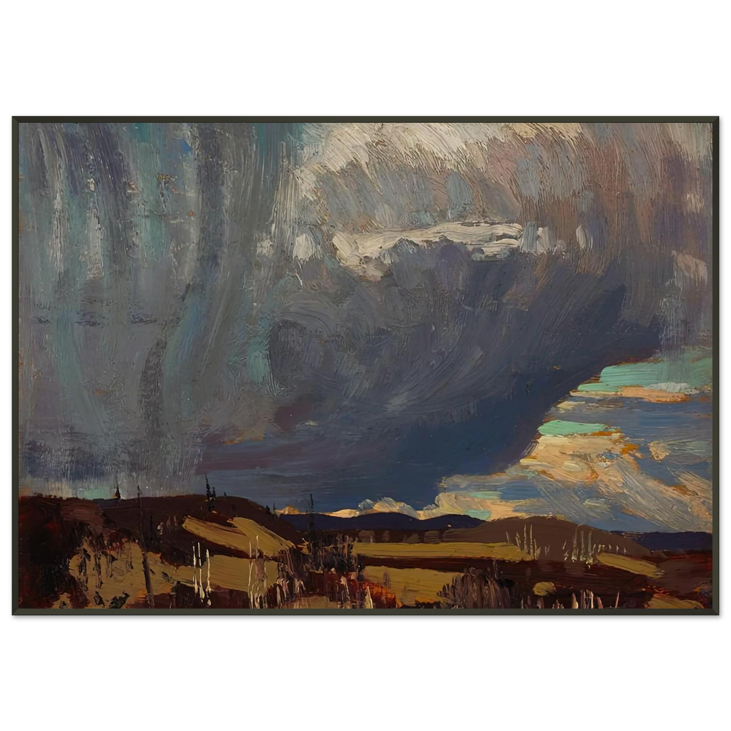 Tom Thomson  APPROACHING SNOWSTORM 1915 Framed Art Print  - Aluminum Frame - 21x29.7 cm / 8x12"