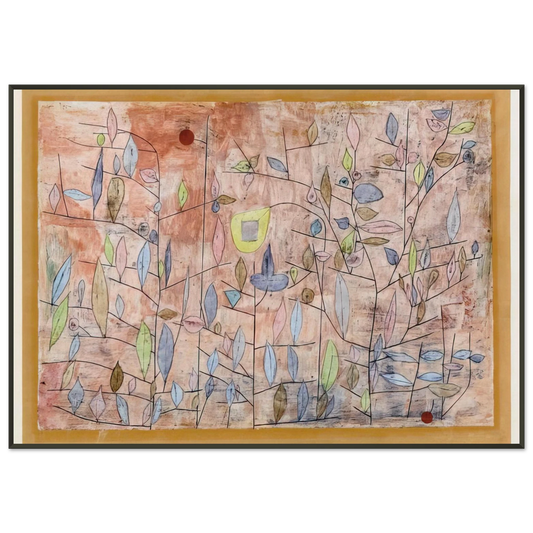 Paul Klee  SPARSE FOLIAGE 1934 Framed Art Print  - Aluminum Frame - 21x29.7 cm / 8x12"