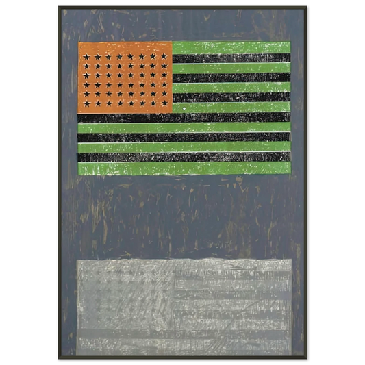 Jasper Johns  FLAGS ULAE 42 Framed Art Print  - Aluminum Frame - 21x29.7 cm / 8x12"