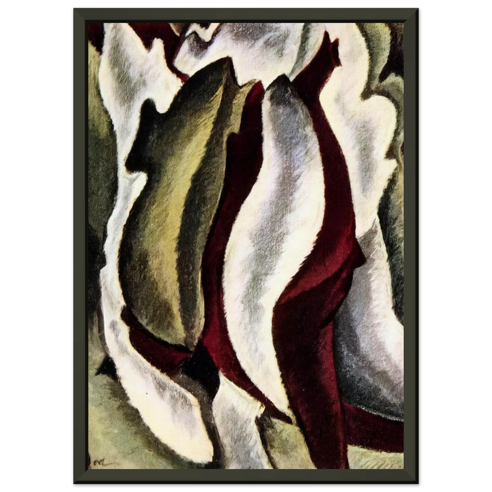 Arthur Dove  Based on Leaf Forms and Spaces  1912 Framed Art Print  - Aluminum Frame - 40x50 cm / 16x20 inches