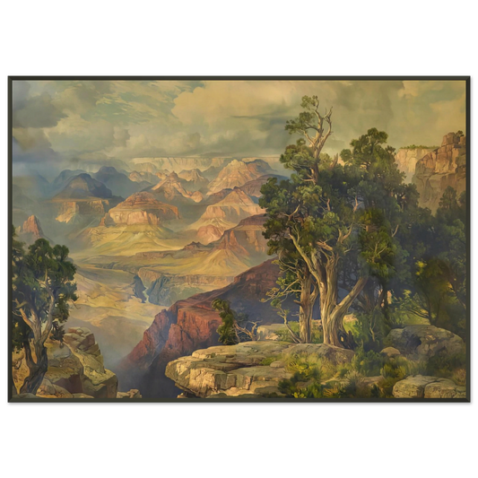 Thomas Moran  Grand Canyon from Hermit Rim Road Framed Art Print  - Aluminum Frame - 21x29.7 cm / 8x12"