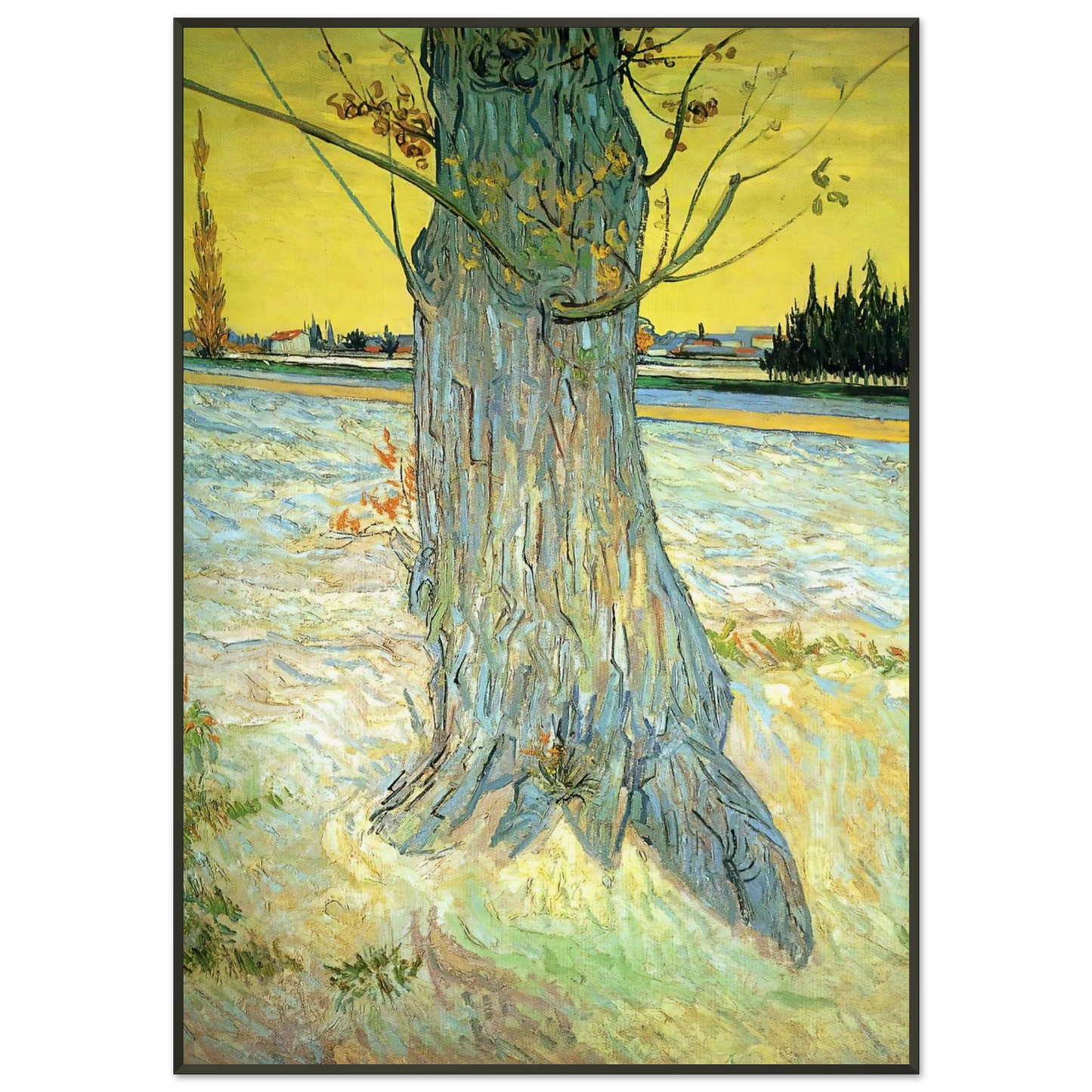 Vincent van Gogh  Trunk of an Old Yew Tree Framed Art Print  - Aluminum Frame - 21x29.7 cm / 8x12"