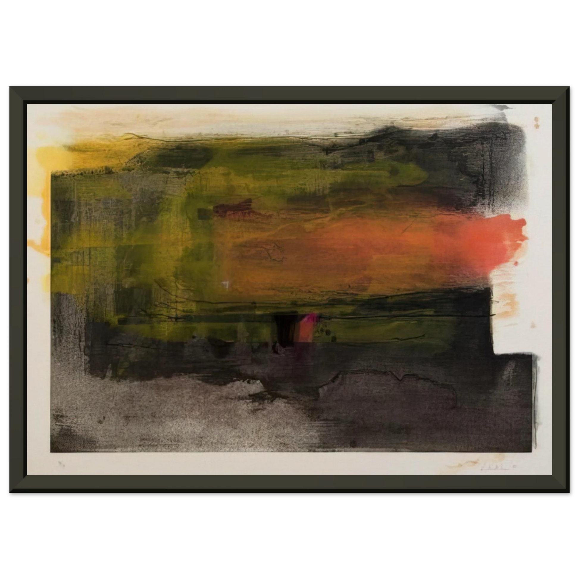 Helen Frankenthaler  Deep Sun  1983 Framed Art Print  - Aluminum Frame - 60x80 cm / 24x32 inches