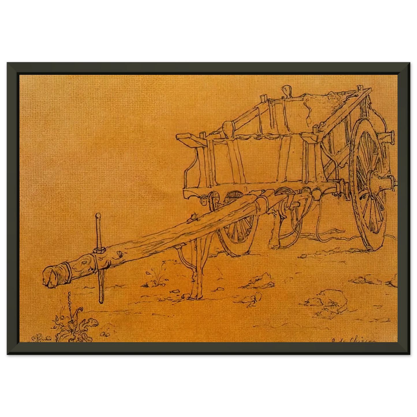 Giorgio de Chirico  THE CHARIOT Framed Art Print  - Aluminum Frame - 60x80 cm / 24x32 inches