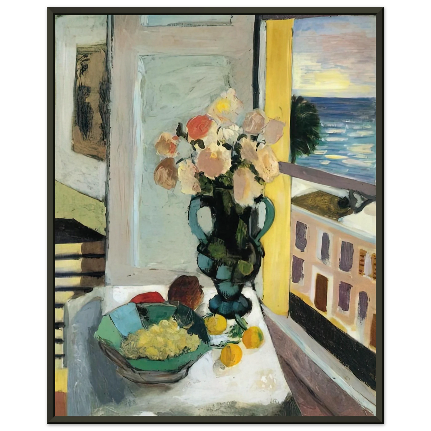 Henri Matisse  FLOWERS IN FRONT OF A WINDOW 1922 Framed Art Print  - Aluminum Frame - 60x80 cm / 24x32 inches